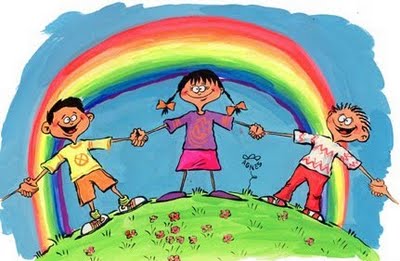 NIÑOS CON ARCO IRIS NIÑOS CON ARCO IRIS
