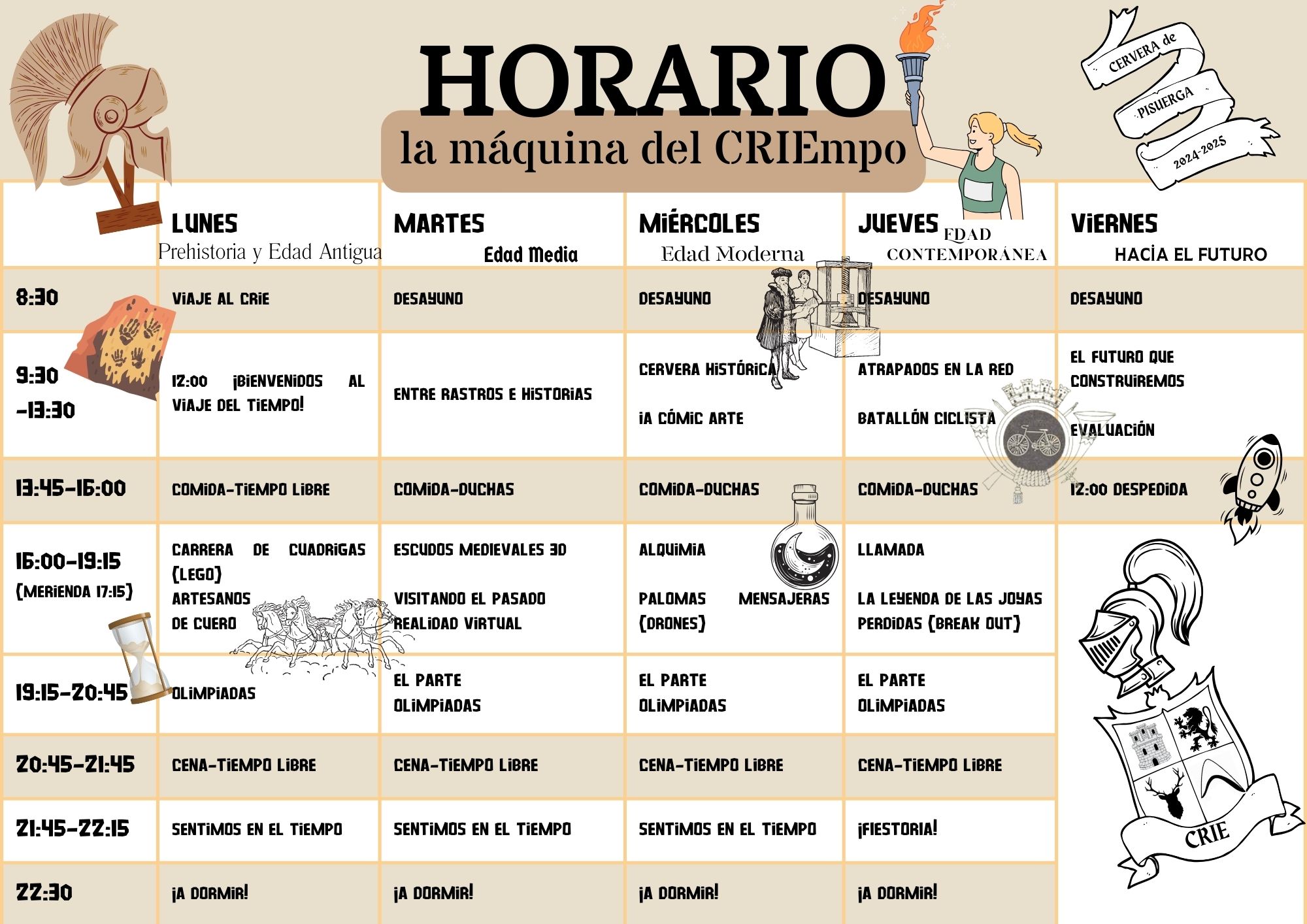 horario maquina criempo